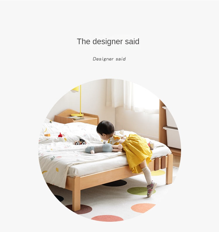 Kids Wooden Bed with Night Light - Beech & Poplar Little House Design with 15-Minute Auto Light Off - Perfect for Bedrooms, Playrooms & Cozy Sleep Spaces