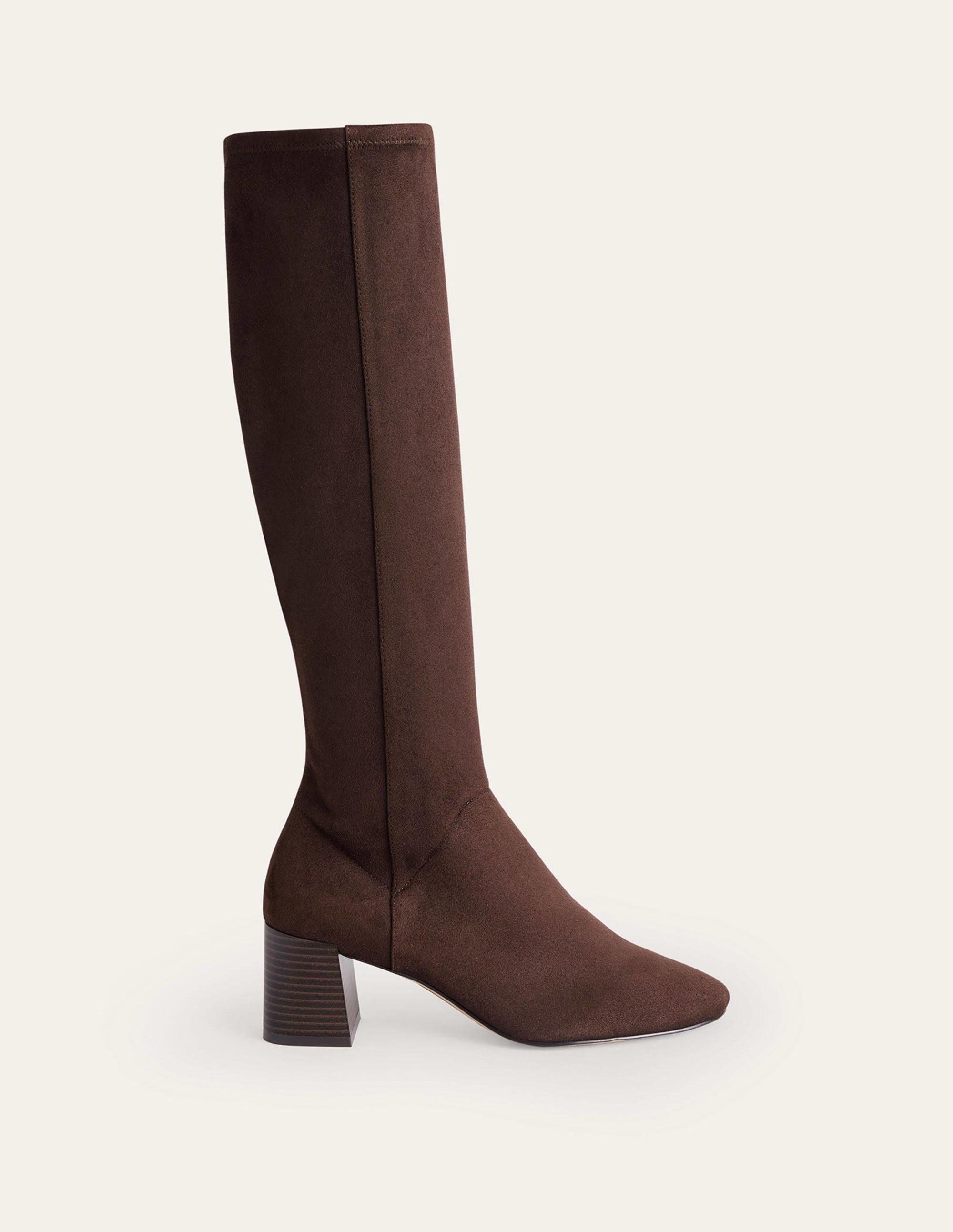Stylish Cara Heeled Stretch Knee Boots in Mahogany - Comfortable & Fashionable Women's Boots for Fall/Winter, Date Night & Office Wear