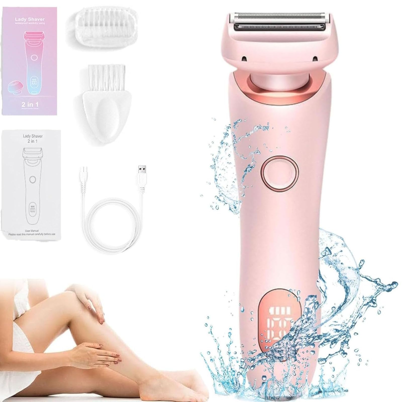 Electric Bikini Shaver for Women & Men - Rechargeable Portable Mermaid Shaver for Smooth Skin - Painless Hair Removal for Face, Legs, Underarms & Bikini Area - Perfect for Travel, Gym & Home Use