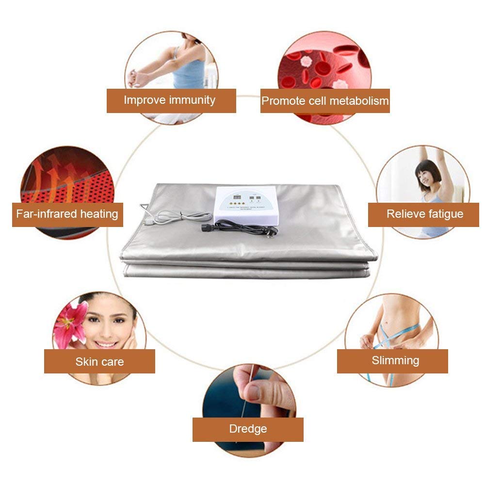 Far Infrared Sauna Blanket for Weight Loss & Detox - Digital Electric Heating Pad with Body Shaping, Improved Oxford Fabric - Perfect for Home Spa, Fitness Recovery & Relaxation Therapy