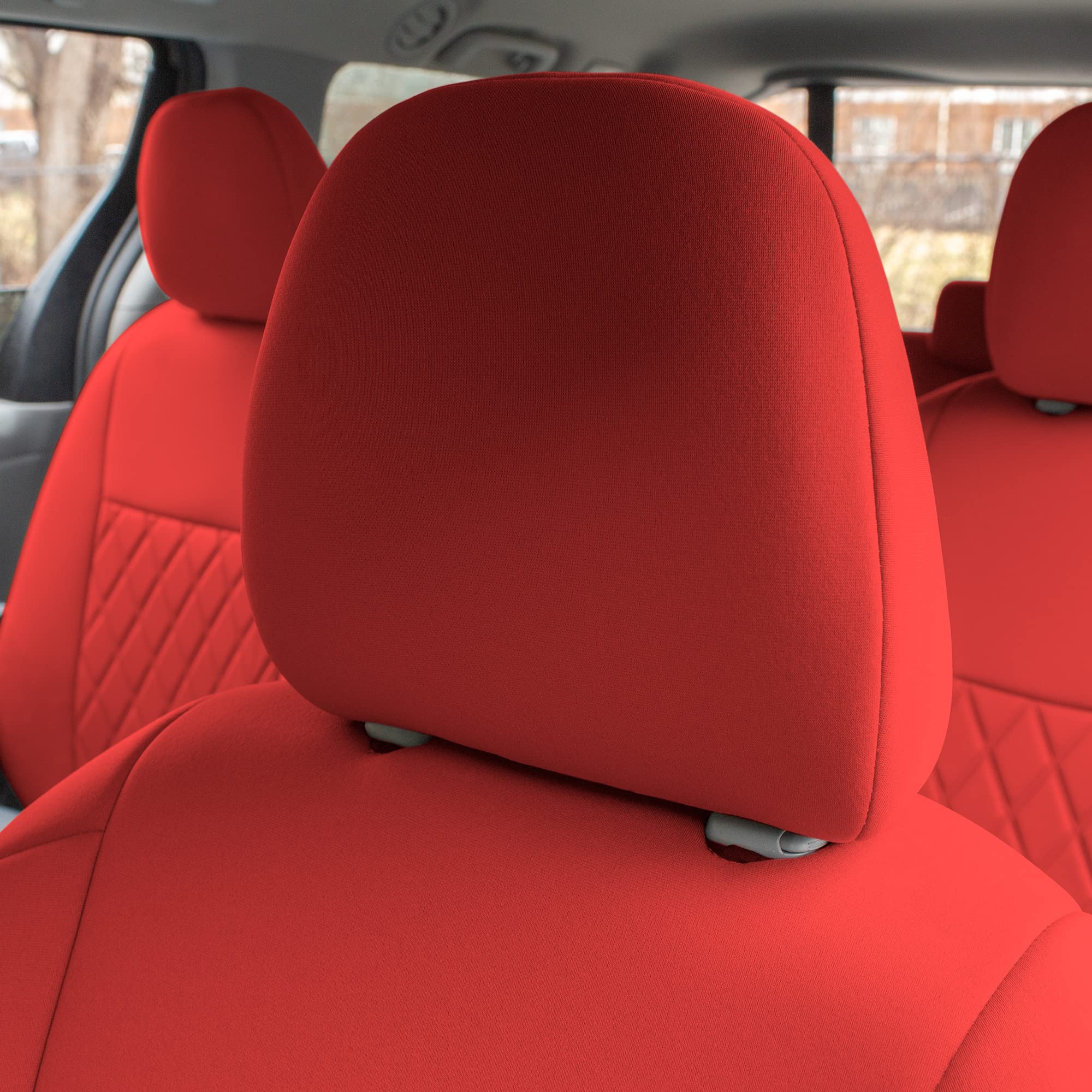 FH Group Custom Fit Neoprene Seat Covers for 2011-2020 Toyota Sienna | Waterproof Neosupreme Automotive Seat Protectors | 3rd Row Red | Perfect for Family Road Trips & Daily Commute