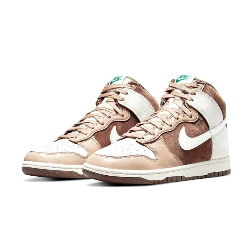 Nike Dunk High Sneakers - Khaki Chocolate Sail Colorway - Men's & Women's Basketball Shoes for Casual Wear & Street Style