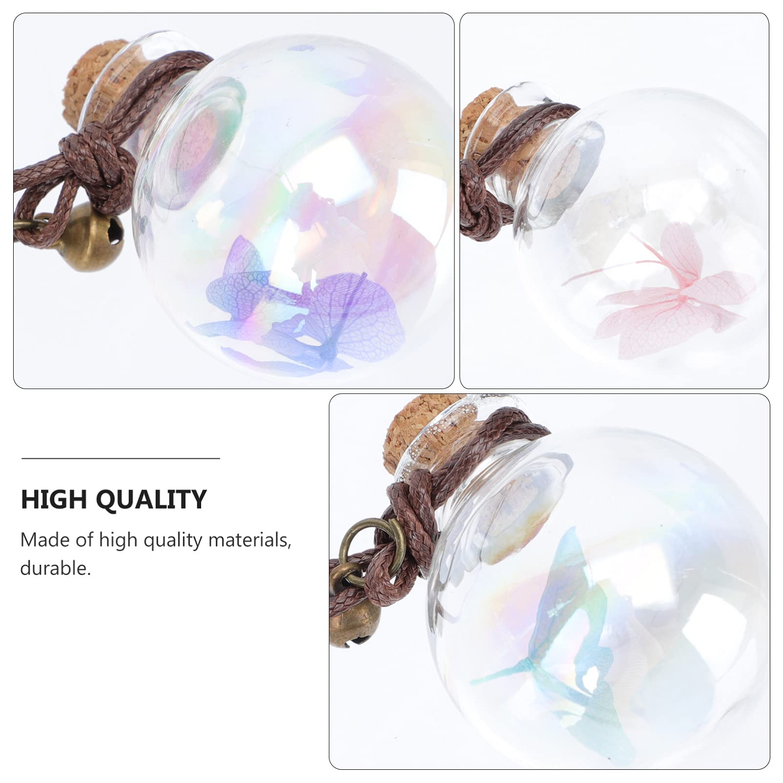 Beaupretty 4pcs Refillable Perfume Bottle Pendant - Car Interior Hanging Ornament, Glass Aromatherapy Air Freshener, Auto Perfume Necklace for Home, Office, and Travel Use