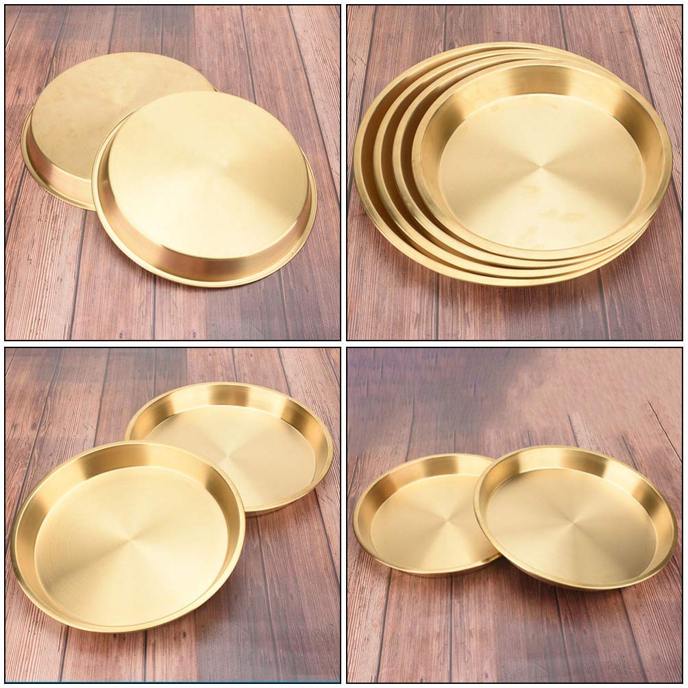 PRETYZOOM Copper Serving Tray - Elegant Food Plate for Fruits, Snacks, Desserts | Stylish Kitchen Tableware & Storage Container for Dining, Parties, and Home Decor