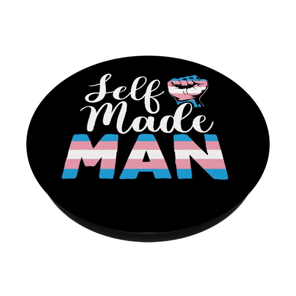 Customizable Self Made Man Trans PopSockets - Swappable PopGrip for Phones & Tablets - Perfect for LGBTQ+ Pride, Daily Use & Gift Giving
