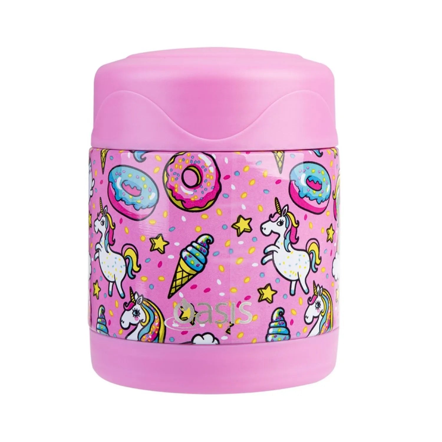 Oasis Insulated Food Flask 300ml - Leak-Proof Stainless Steel Thermos for Kids, Unicorn Design - Perfect for School Lunches, Picnics & Outdoor Activities