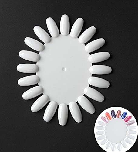 ALVRIO 10 Pack Nail Tip Display Boards - 20 Natural Nail Tips for Nail Art Design, Practice & Polish Swatching | Perfect for Salon Professionals & DIY Nail Artists at Home