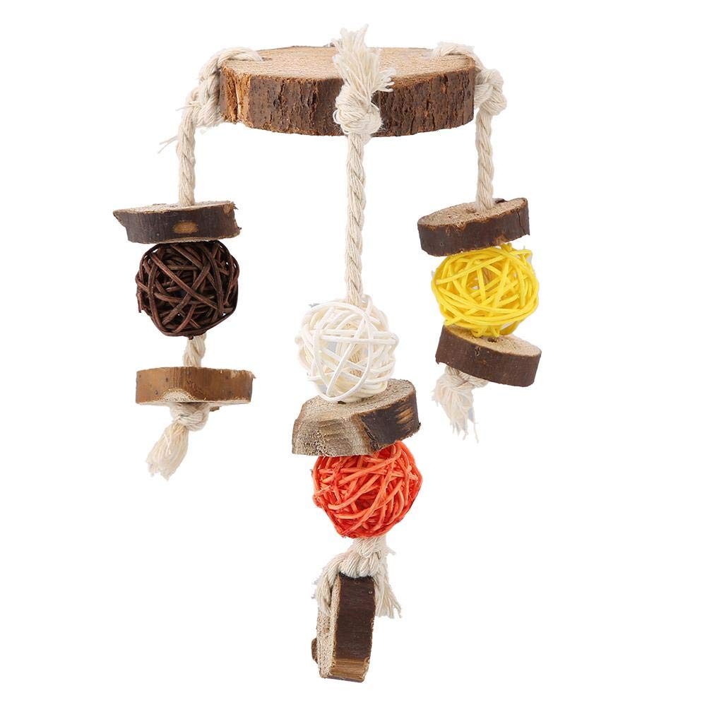 Colorful Parrot Chew Toys for Small Birds - Natural Wooden Beak Grinding & Bite Toys with Hanging Ropes - Cage Decor Accessories for Parakeets, Cockatiels, Lovebirds - Perfect for Mental Stimulation & Beak Health