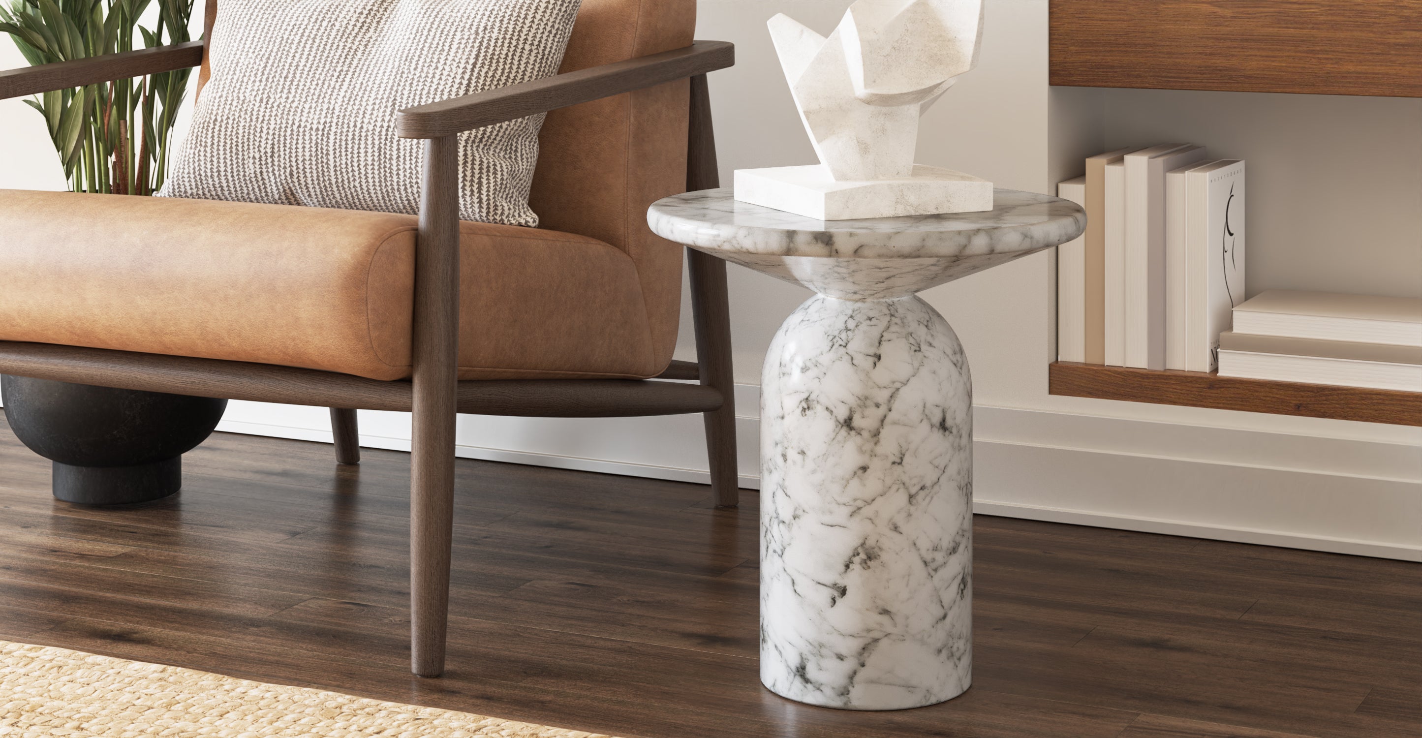Wells End Table - Modern Side Table for Living Room, Bedroom & Office - Perfect for Lamps, Books & Decor