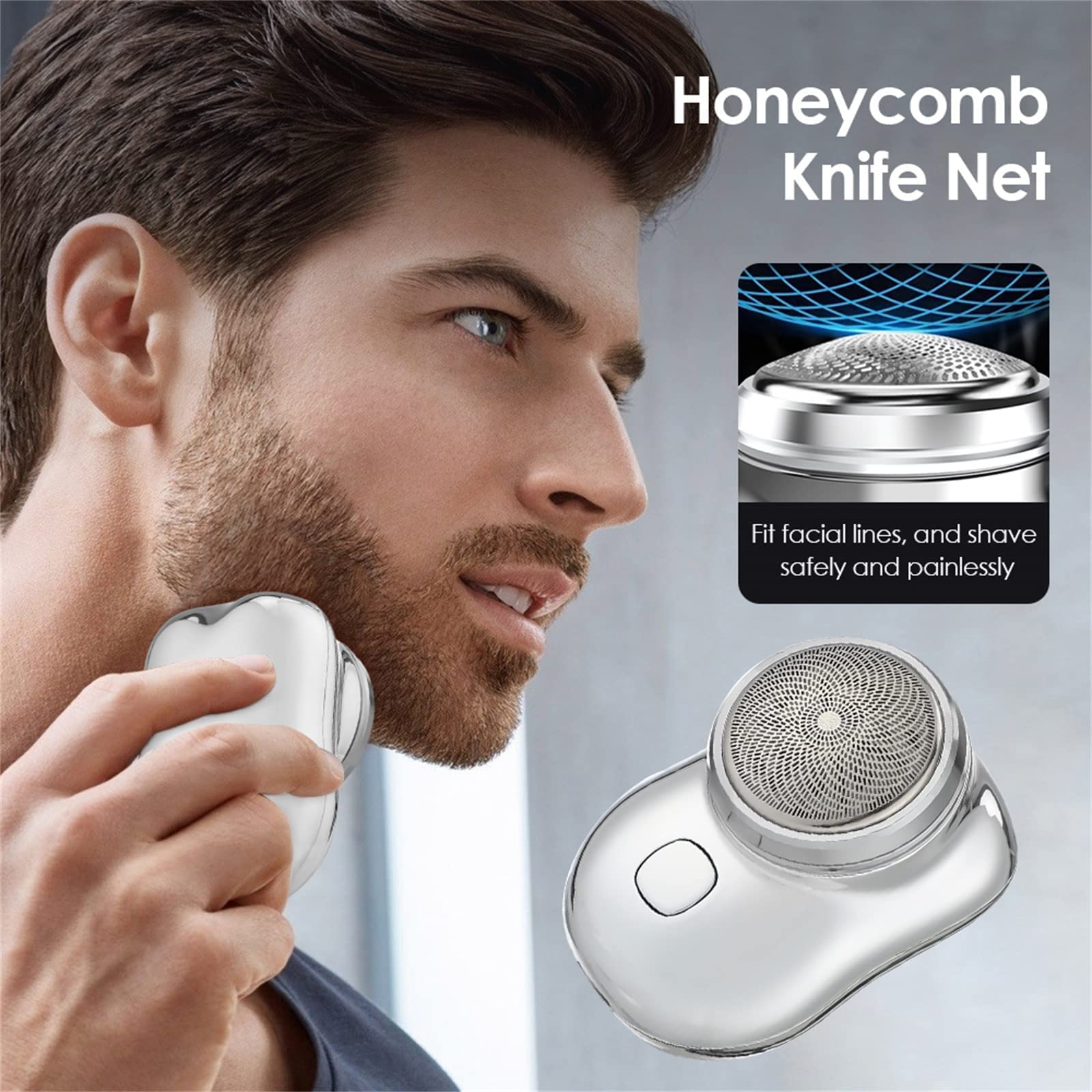 Mini Electric Shaver for Men - Portable USB Rechargeable Travel Razor, Pocket Size Personal Grooming Kit - Perfect for Business Trips, Gym Bags & On-The-Go Shaving (1PC)