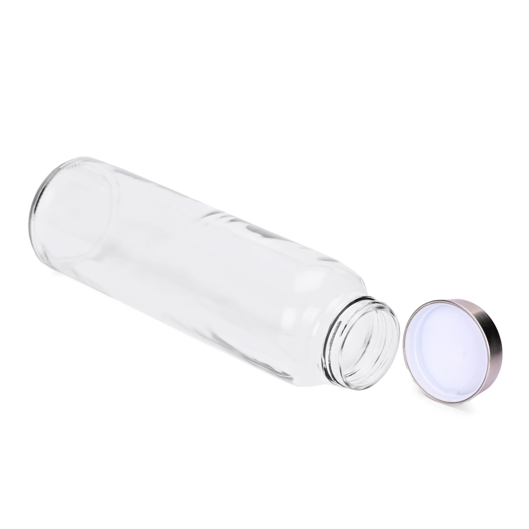 Stylish Sleek Transparent 850ml Glass Beverage Bottle - Food Grade Safe for Water, Juice & Drinks - Perfect for Home, Office, Gym & Outdoor Activities