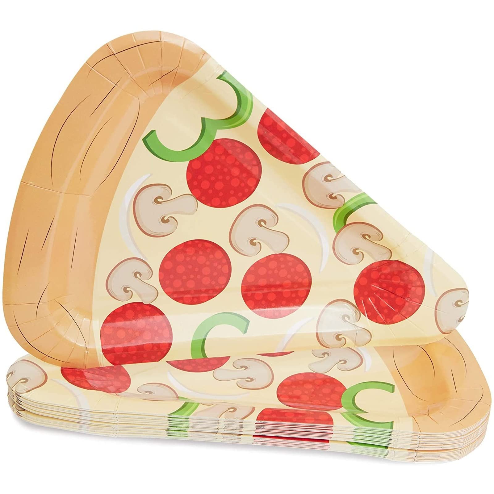 BLUE PANDA Pizza Party Supplies Kit - 24-Piece Set with Plates, Napkins & Cups for 24 Guests | Perfect for Birthday Parties, Game Nights & Family Gatherings