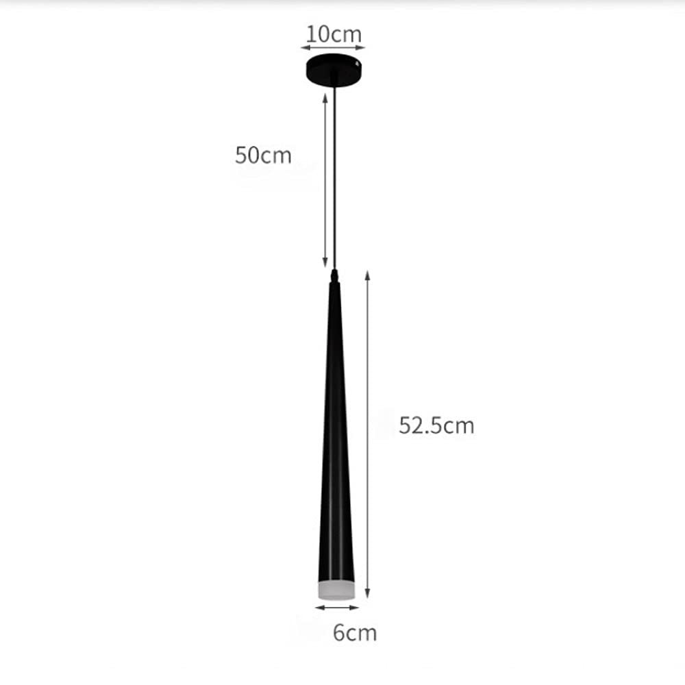 Nordic LED Chandelier - Modern Acrylic Single Head Pendant Light with Long Tube Design, Black Hanging Lamp for Kitchen Island, Dining Room, Bar Counter | Energy Efficient & Stylish Home Decor Lighting