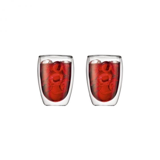 Bodum Pavina Double Wall Glass Coffee Mugs Set of 2 (12 oz) - Perfect for Hot & Cold Beverages at Home or Office