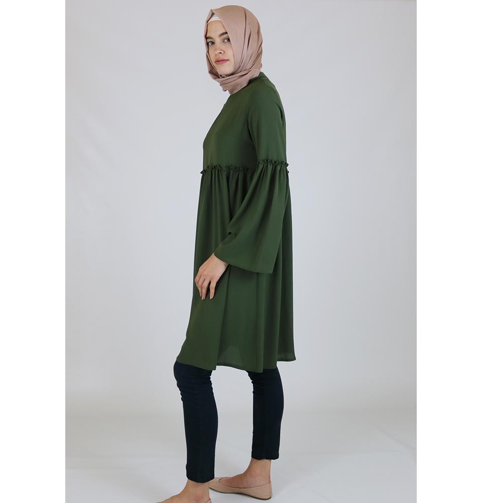 Abaci Modest Tunic TNK10956 Green - Women's Loose Fit Casual Top for Everyday Wear, Work & Church