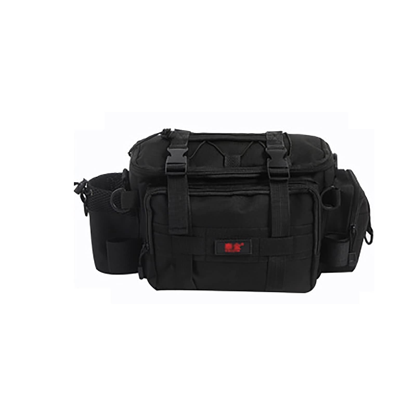 **Premium Multi-Function Fishing Lure Bag – Lightweight Waterproof Waist Pack with Multiple Pockets & Water Bottle Holder – Ideal for Outdoor Fishing, Camping & Hiking (Black, 28x13x10cm) – Perfect for Anglers & Adventurers**