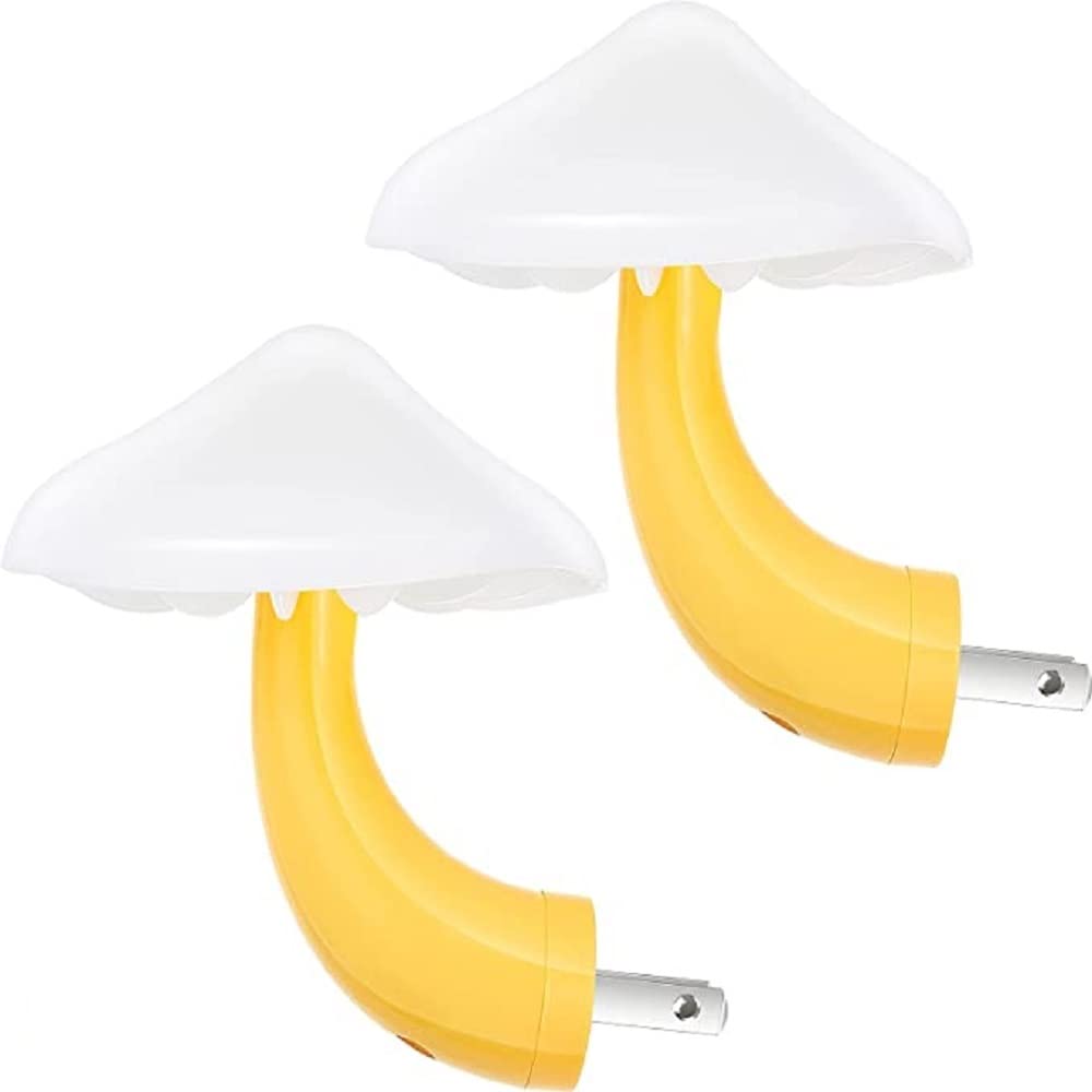 2 Pack Smart LED Mushroom Night Light - 7 Color Changing Plug in Night Lamp for Kids & Adults, Perfect for Bedroom, Nursery, Hallway, and Bathroom Night Light