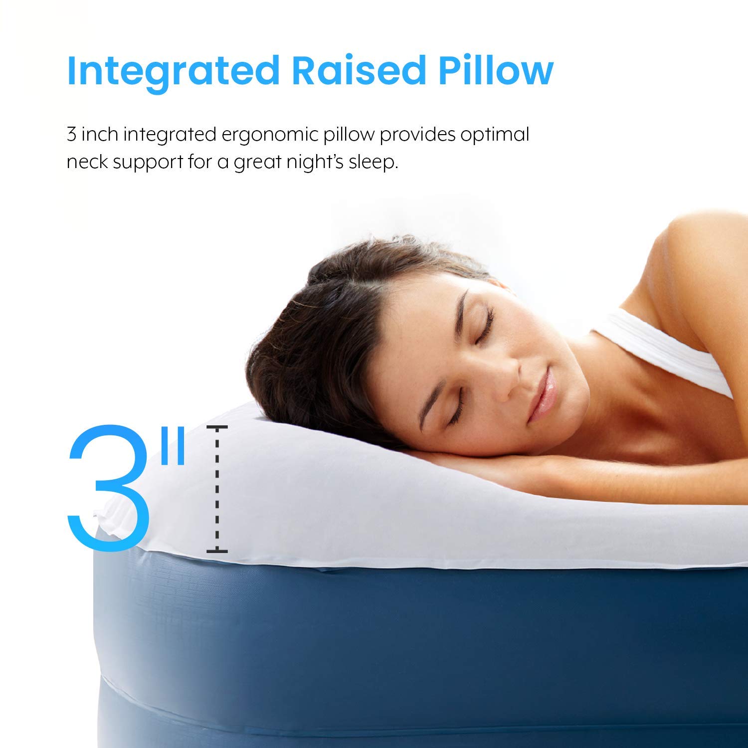 Active Era Premium King Size Air Mattress with Built-in Electric Pump & Integrated Pillow - Inflatable Guest Bed for Home, Camping & Travel Comfort
