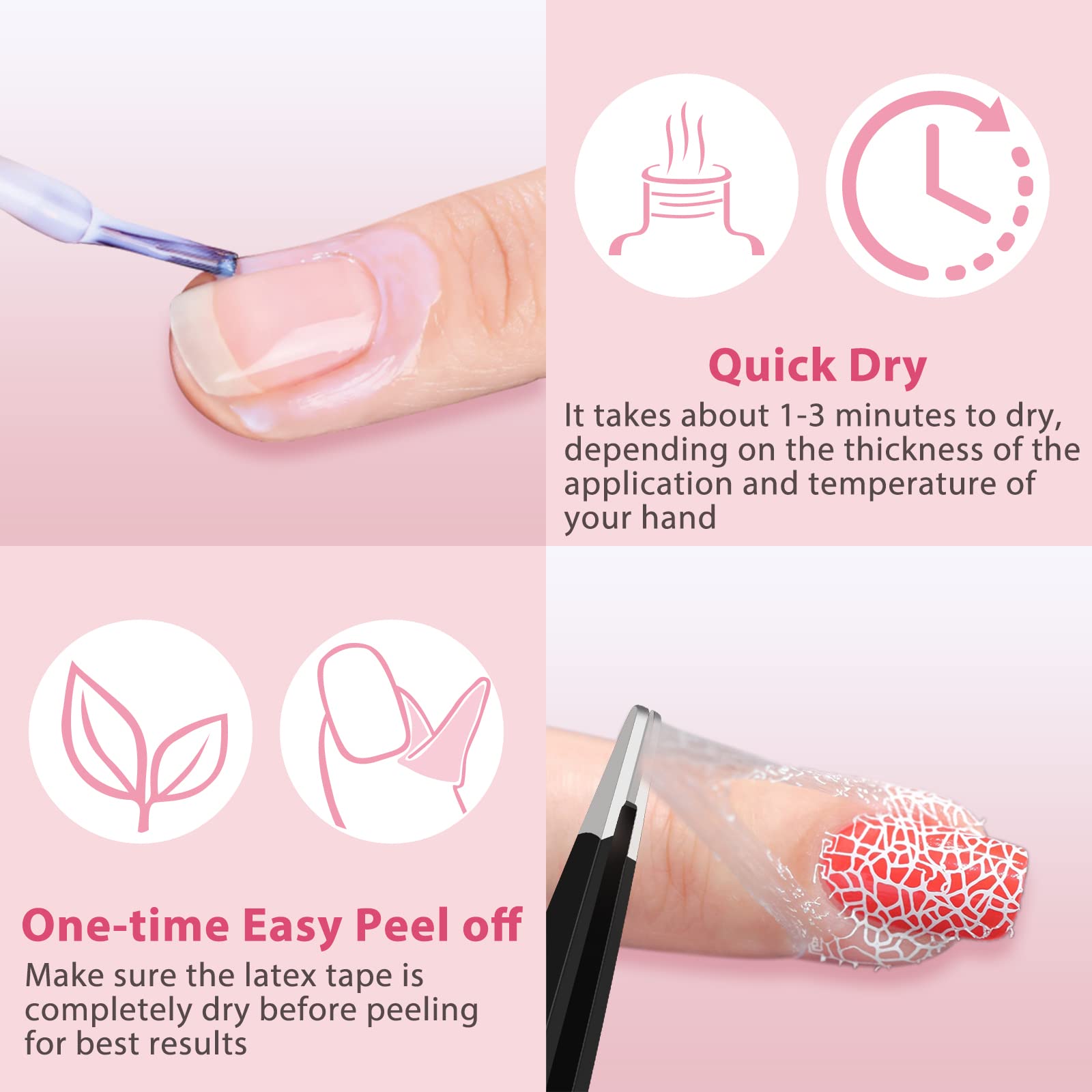 DRMODE Fast-Drying Liquid Latex for Nails - Peel Off Nail Polish Barrier & Cuticle Protector - Perfect for Nail Art, Stamping, and Manicures (Use with Tweezers for Precision) - Ideal for Salon Professionals & DIY Nail Enthusiasts