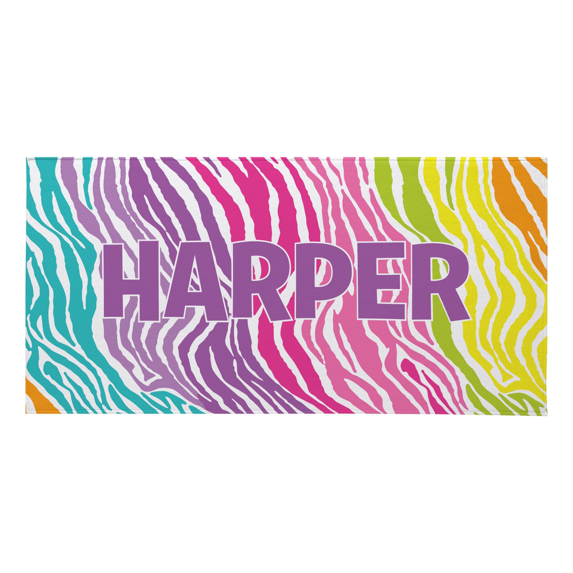 Personalized Beach Towel Custom with Name - Soft & Absorbent Standard Size - Animal Print Design for Beach, Pool, Camping & Vacation - Perfect Summer Gift & Travel Essential