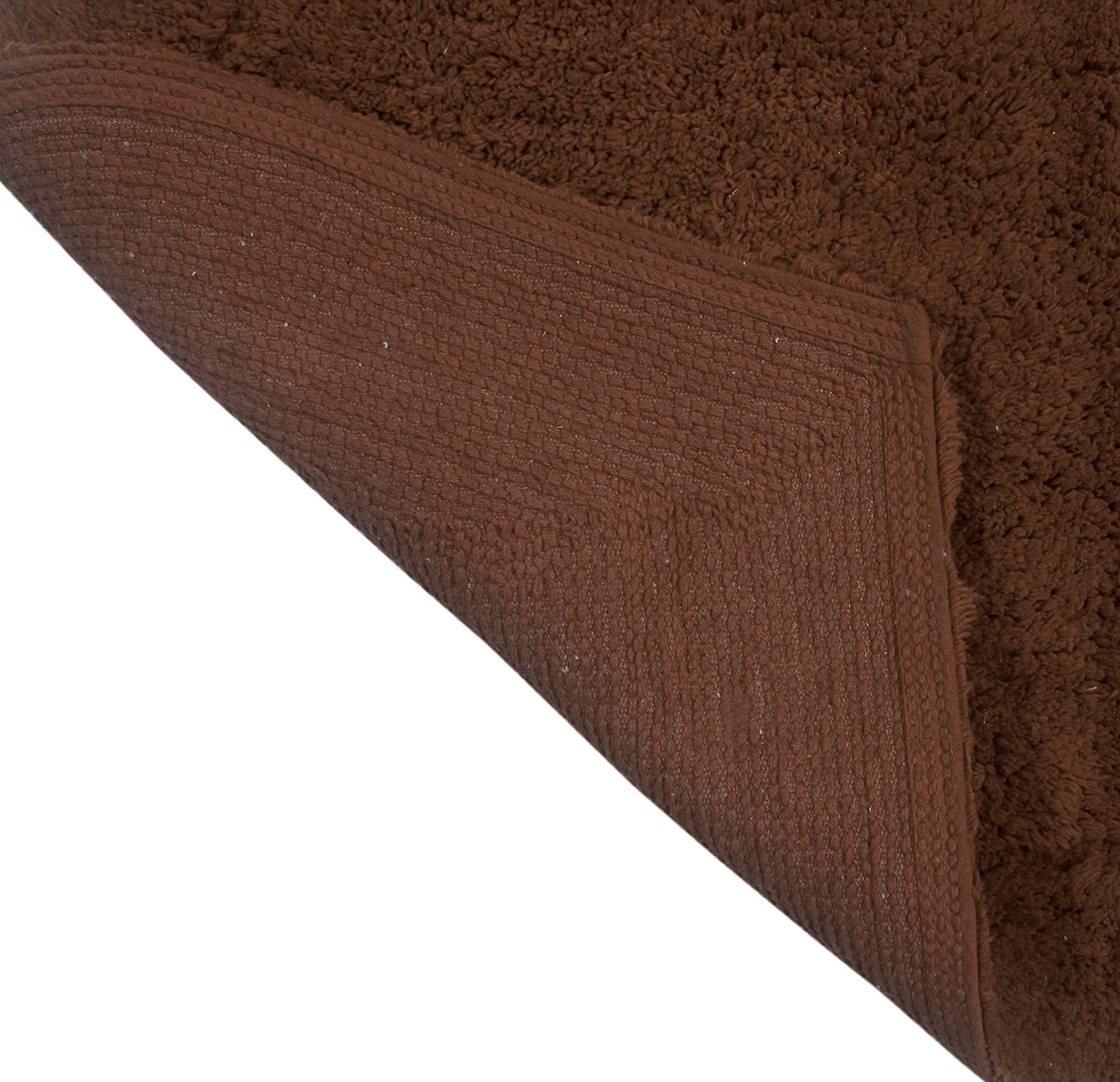 Home Weavers Waterford Collection 100% Cotton Tufted Bath Rug Set - Ultra Soft & Absorbent Non-Slip Plush Bath Mats (5-Piece, Chocolate) | Machine Washable Bathroom Carpet for Shower, Tub & Vanity Areas