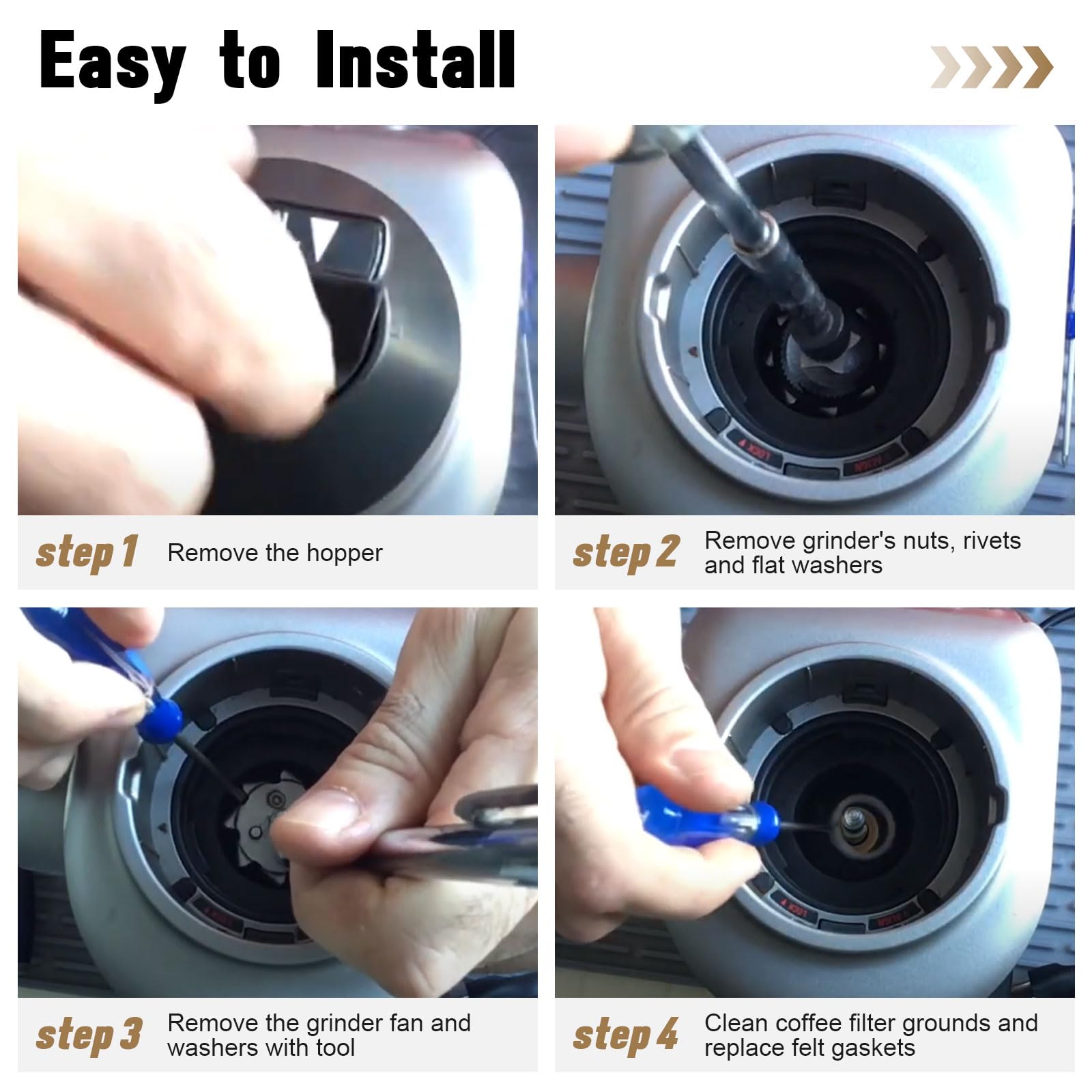 Breville Espresso Machine Grinder Felt Washer Replacement - Compatible with BES870, BES878, BES880, BES980, BES990, BCG600, BCG820 - Lower Burr Wool Ring for Cleaning - Perfect for Home Baristas & Coffee Enthusiasts