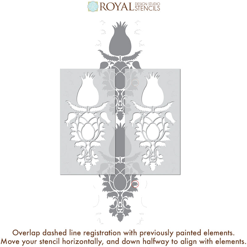 Authentic Uzbek Suzani Wall Stencil - Handmade Traditional Floral Pattern Decal for Home Decor, Living Room & Bedroom Wall Art