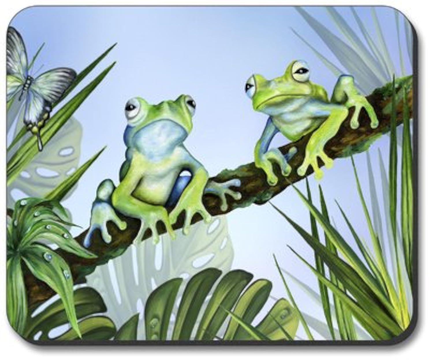 Green Frog Art Plates - Cute Frog Mouse Pad for Computer & Office Desk | Non-Slip Gaming Mouse Mat with Unique Frog Design - Perfect for Home, Office, Gaming Setup