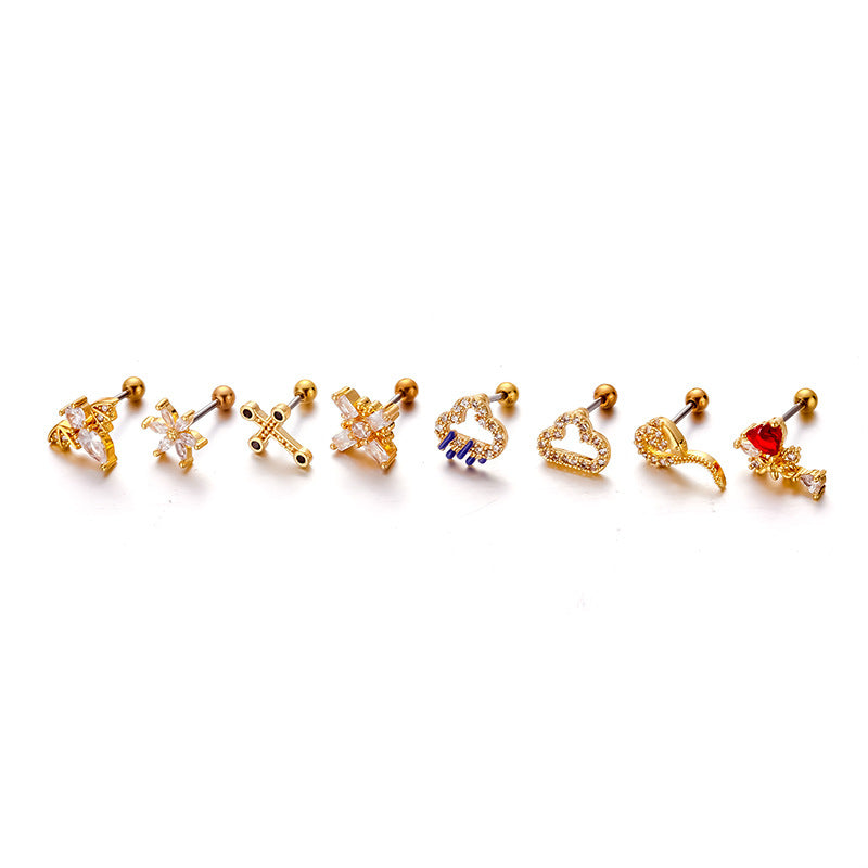 20G Cartilage Earring Stud Bat Piercings Cloud Rain Helix Studs - Hypoallergenic Stainless Steel Ear Jewelry for Tragus, Helix, Conch Piercings | Perfect for Everyday Wear, Parties & Alternative Fashion