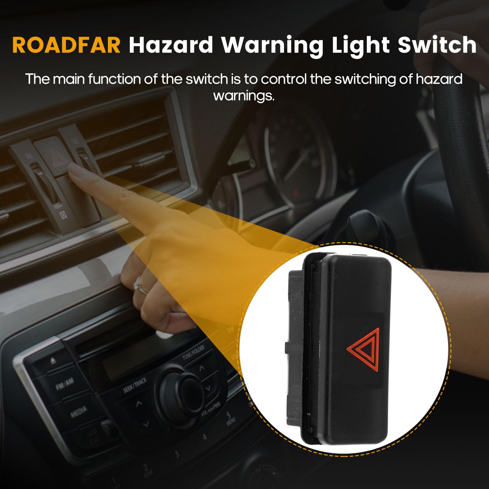 OE 61311374220 61311390722 Front Emergency Light Hazard Switch Compatible with 1992-98 BMW 318i, 1992-97 BMW 318iS & 1995-99 BMW 318ti - Perfect for Emergency Signaling & Vehicle Safety