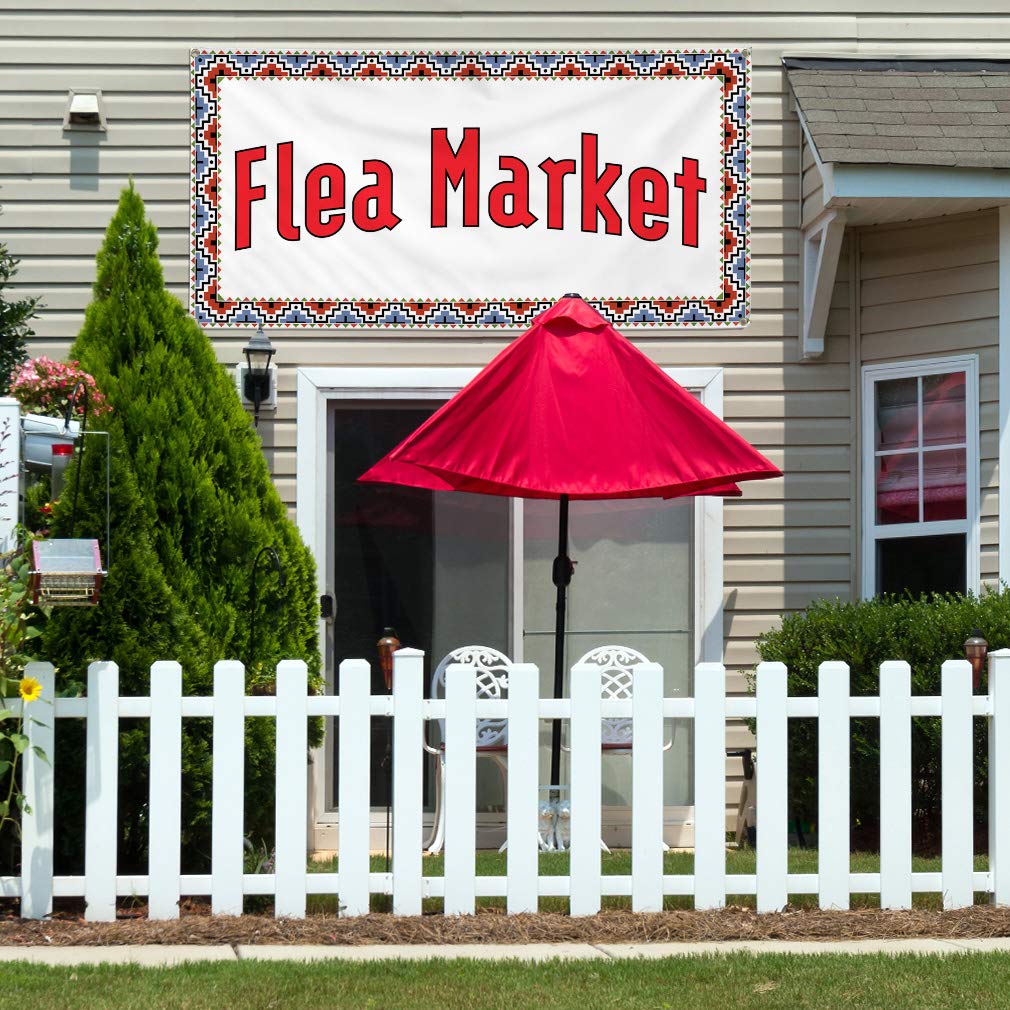 Vinyl Banner - 48x96 Inches, Weatherproof & Durable with 8 Grommets - Ideal for Flea Markets, Retail, Business & Outdoor Yard Signs (Multiple Sizes Available) - Perfect for Advertising, Events & Industrial Use