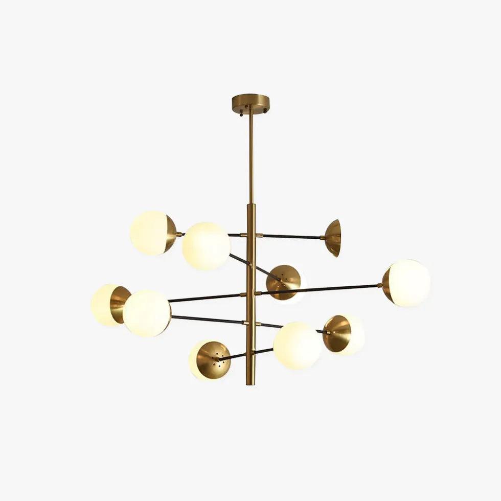 Elegant Multi-Round Glass Ball LED Gold Chandelier - Modern Crystal Ceiling Light Fixture for Dining Room, Bedroom & Living Room Decor