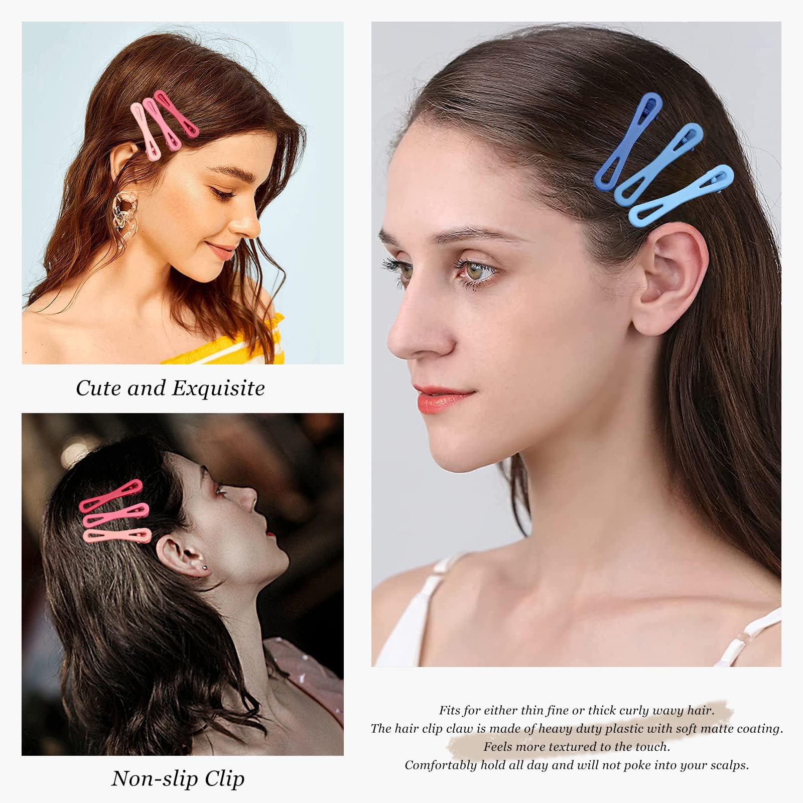 Ghelonadi Matte Geometric Hair Clips for Women - No Trace Hollow Design Fashion Hair Accessories (6-Piece Set, Multicolor) | Perfect for Everyday Styling, Office, Parties & Special Occasions