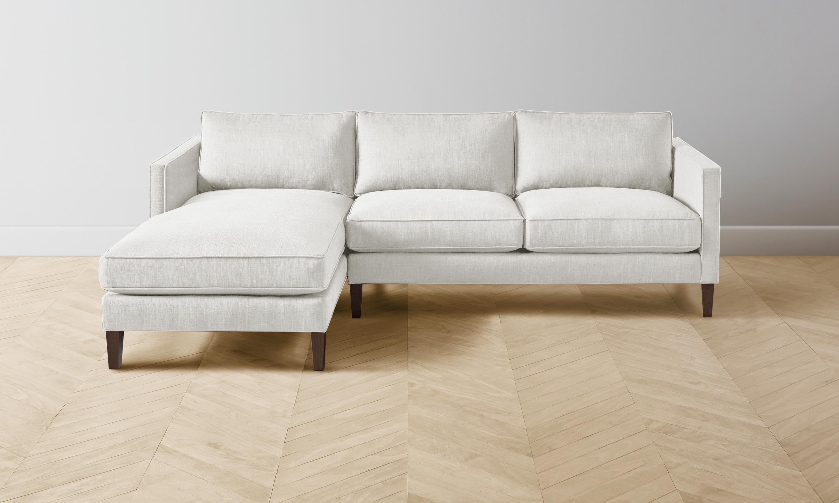 The Crosby Sectional Sofa - Heritage Belgian Linen in Egret | Modern Living Room Furniture for Comfortable Home & Office Seating