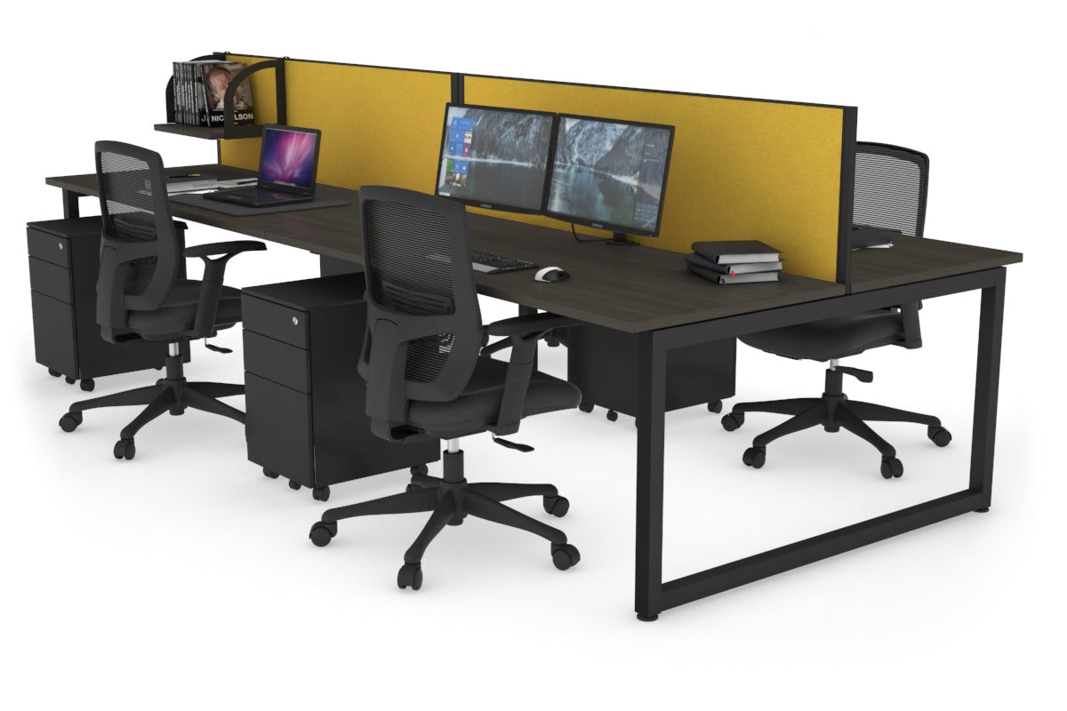 Quadro Loop Legs 4-Person Office Workstation - 1400L x 700W Modern Collaborative Desk for Team Workspaces | Perfect for Open Offices, Coworking Spaces & Conference Rooms