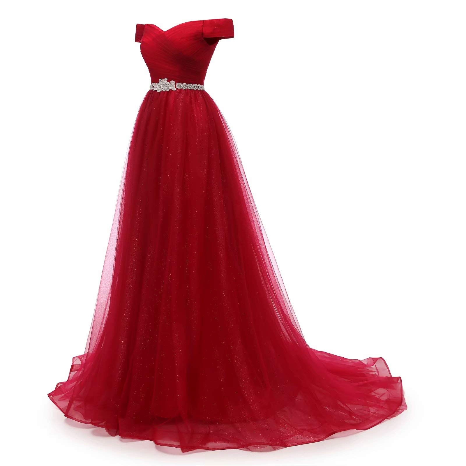 Elegant Off Shoulder A-Line Tulle Prom Dress for Women - Formal Evening Ball Gown for Homecoming, Wedding, Party & Special Occasions