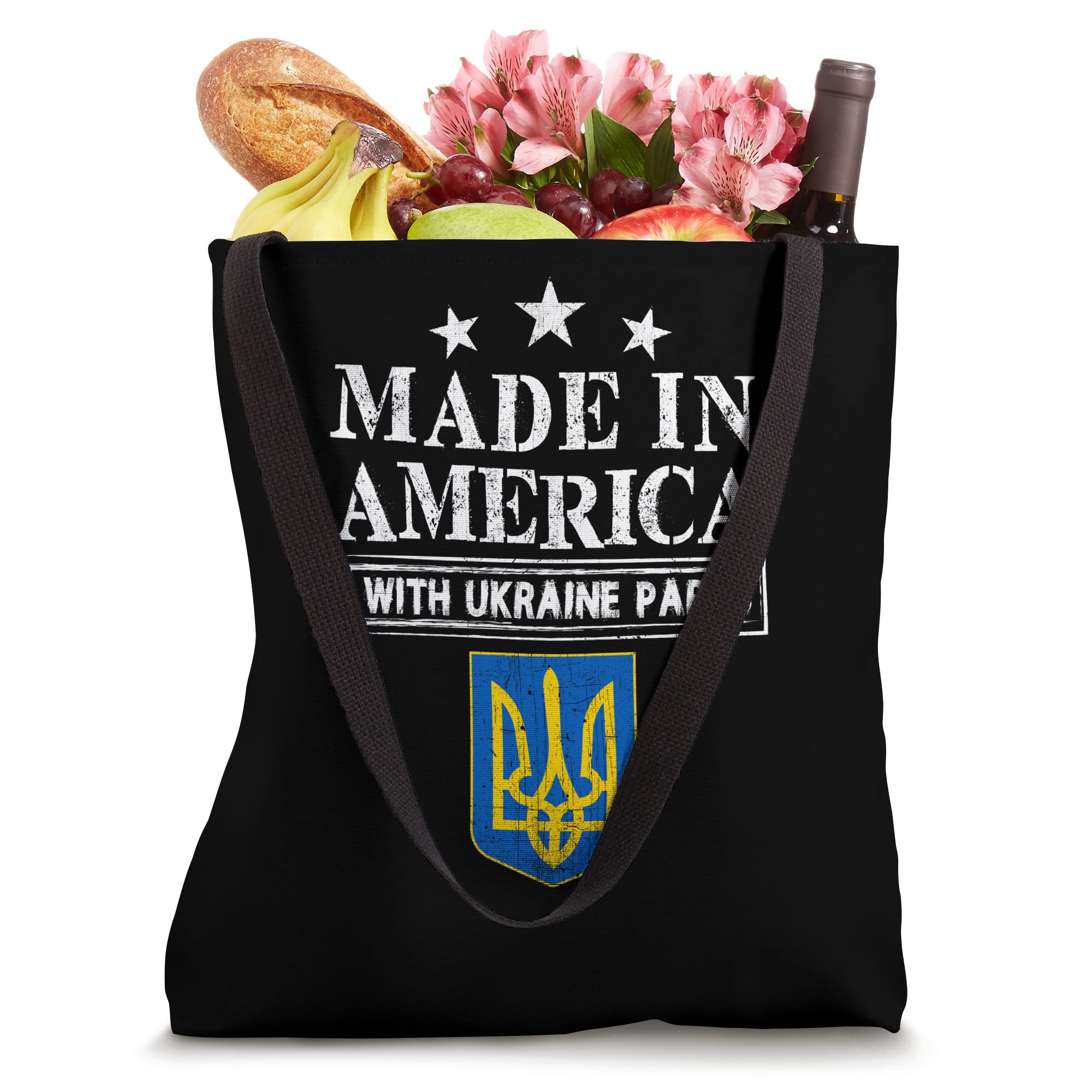 American Made Ukrainian Pride Tote Bag with Authentic Ukraine Parts - Perfect for Grocery Shopping, Travel & Supporting Ukraine