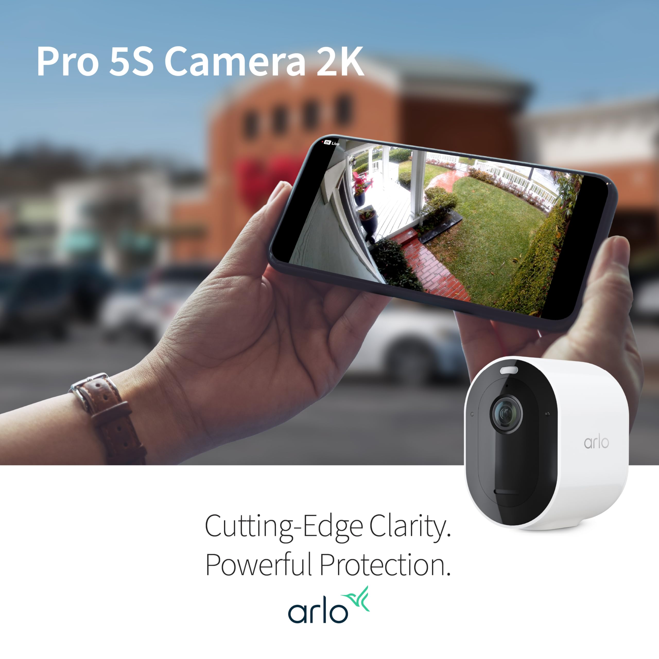 Arlo Pro 5S 2K HDR Wireless Outdoor Security Camera with Spotlight - Dual-Band Wi-Fi, 12X Zoom, 2-Way Audio, Color Night Vision, Live Streaming (White, 4-Pack) - Perfect for Home Security, Baby Monitoring, and Pet Watching