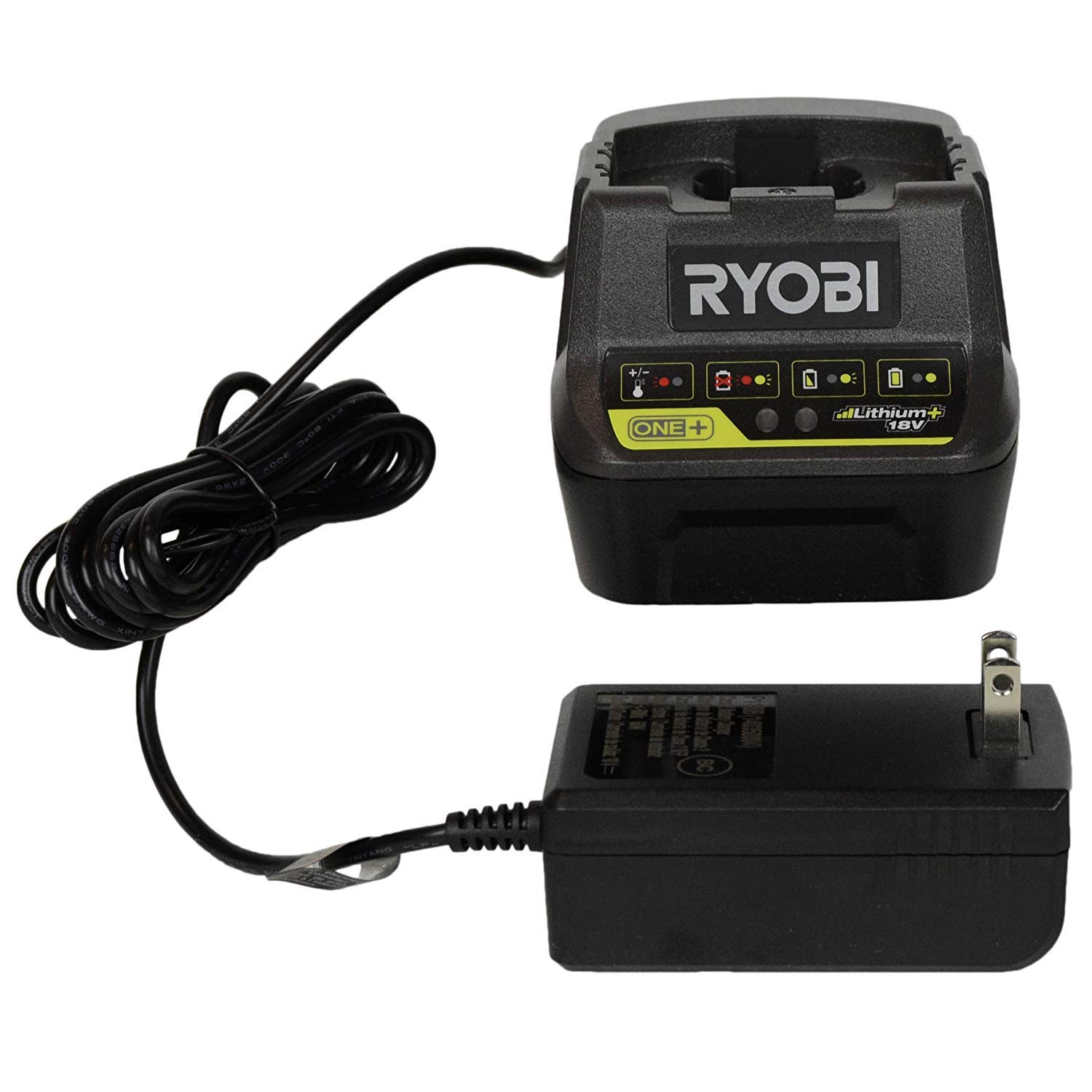 Ryobi P118B 18V Lithium-Ion Battery Charger for Cordless Power Tools - Fast Charging for Drills, Saws & Outdoor Equipment