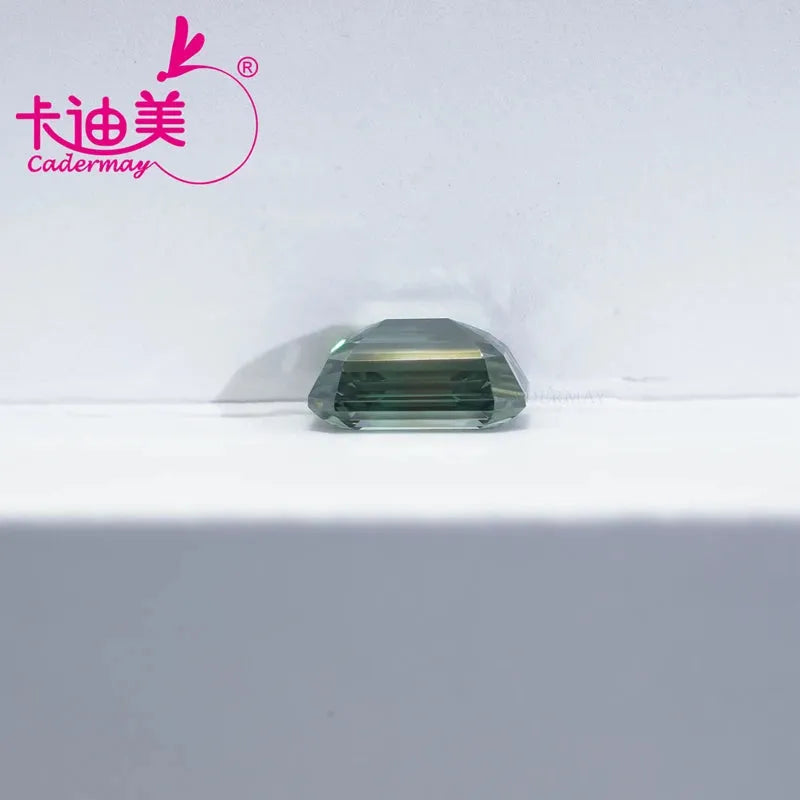 1CT CADERMAY Emerald Cut VVS1 Clarity HPHT Lab-Grown Diamond - Vivid Green Loose Stone with Certificate for Jewelry Making | Engagement Rings, Necklaces & Custom Jewelry Design