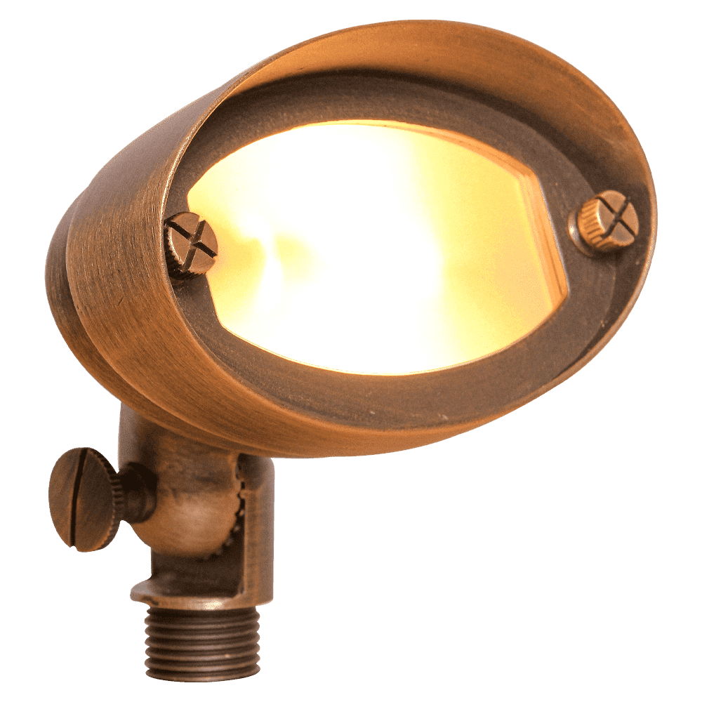 FPB03 4x/8x/12x Brass Oval LED Directional Flood Light - Adjustable 3W 3000K Warm White Bulb for Outdoor Landscape, Pathway, and Garden Lighting