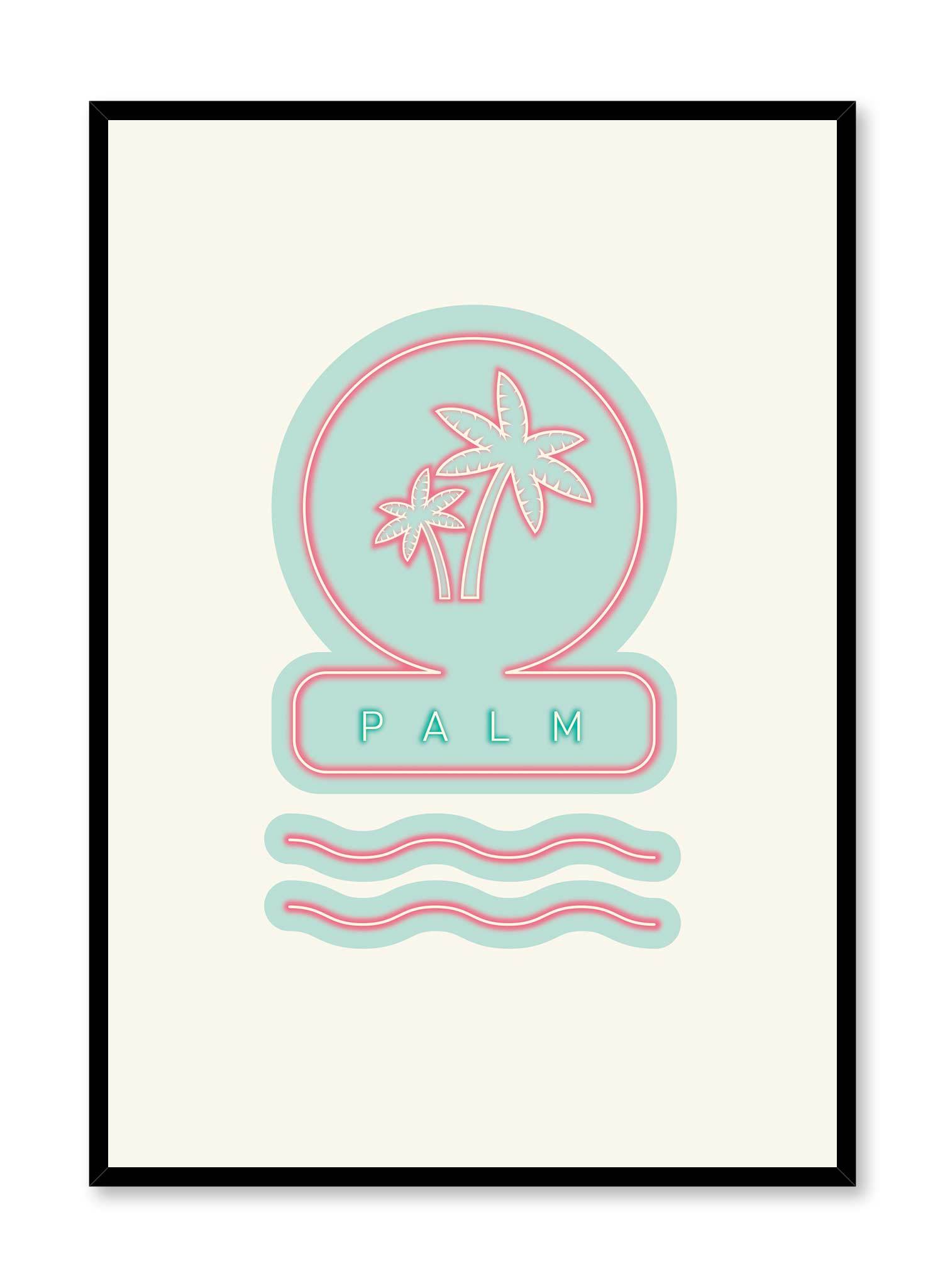 Vibrant Neon Palms Wall Art Poster - Tropical Decor for Living Room, Bedroom & Office - Perfect for Beach & Summer Themed Spaces