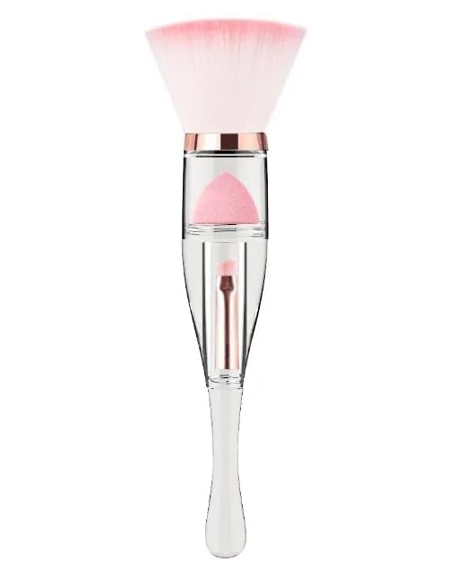 Getmecraft 3-in-1 Makeup Brush Set with Foundation Sponge & Blending Brushes - Professional Eyeshadow, Powder & Liquid Makeup Applicators - Perfect Travel Cosmetic Kit for On-the-Go Beauty