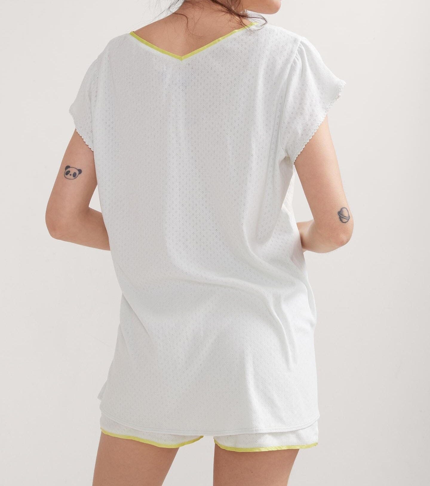 Soft and Breathable Pointelle Short Pajama Set for Women - Perfect for Summer Nights, Lounging, and Travel