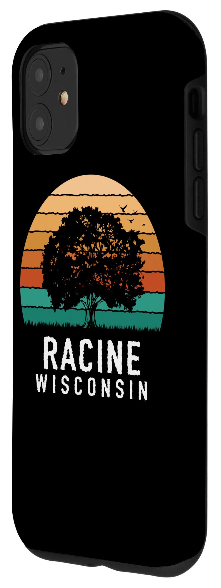 Vintage Wisconsin Souvenir iPhone 11 Case - Racine Sunset Design - Durable Protective Phone Cover for Travel, Gifts & Everyday Use