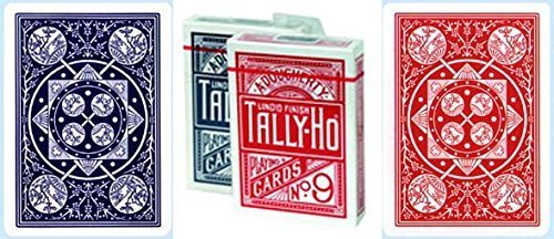 Tally Ho Fan Back Playing Cards - Red & Blue Deck | Premium Quality by US Playing Card Co. | Perfect for Poker, Magic Tricks & Cardistry