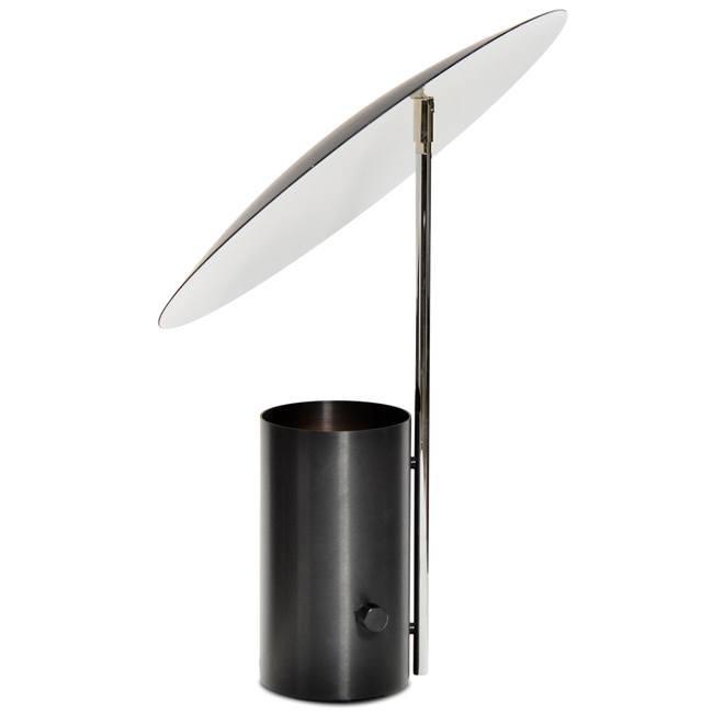 Modern Black Metal Circle Top Table Lamp - Stylish Home & Office Lighting for Living Room, Bedroom, or Workspace