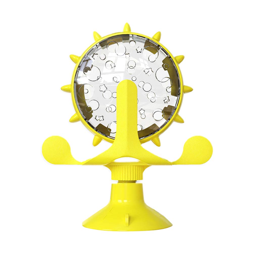 1pc Slow Feeder Cat & Dog Interactive Food Dispenser Toy - Windmill Design ABS Rotating Puzzle Feeder for Small Pets - Perfect for Mealtime Enrichment and Preventing Fast Eating in Kittens & Puppies