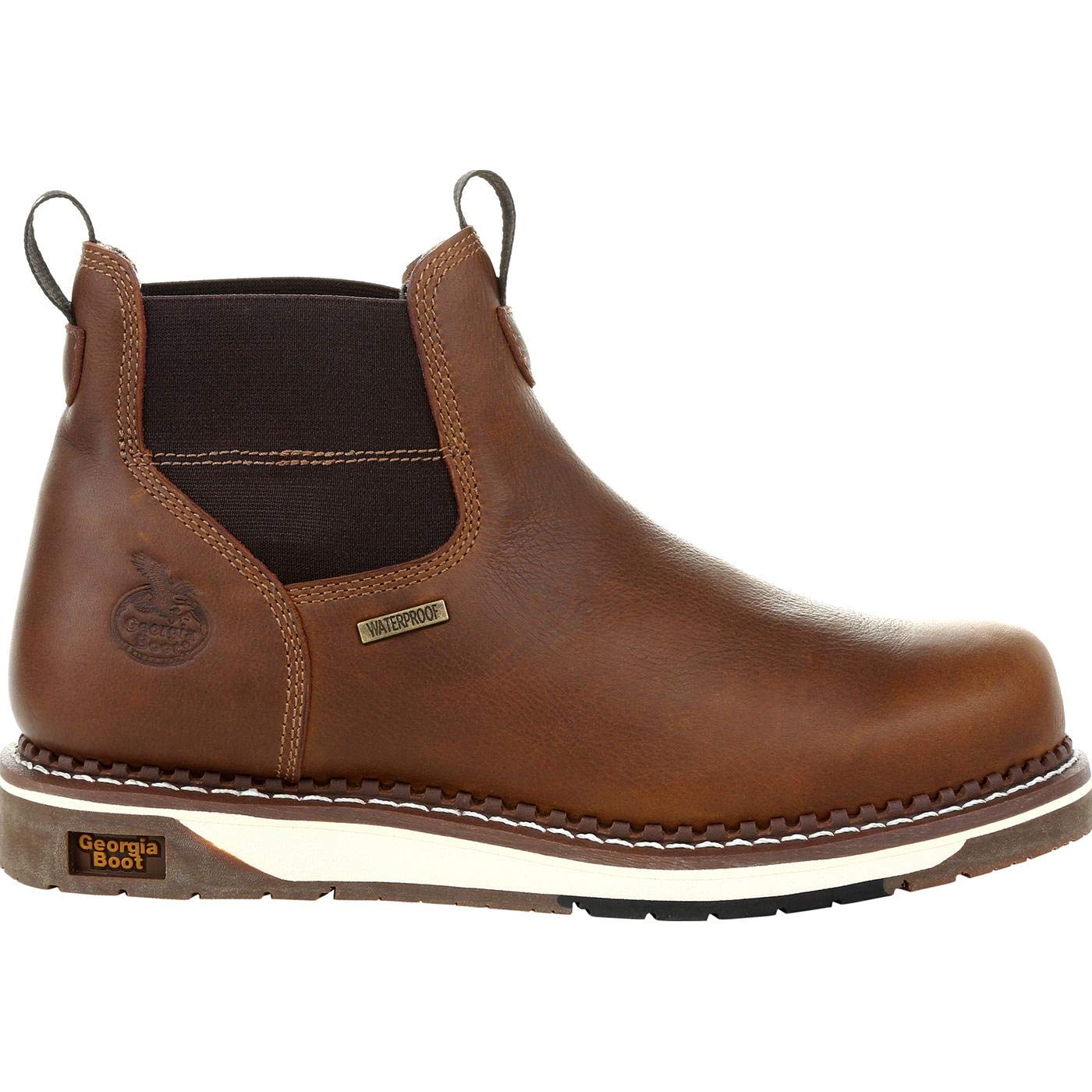 Georgia Boot AMP LT Wedge Waterproof Chelsea Work Boot - Durable & Comfortable for Construction, Landscaping & Outdoor Work