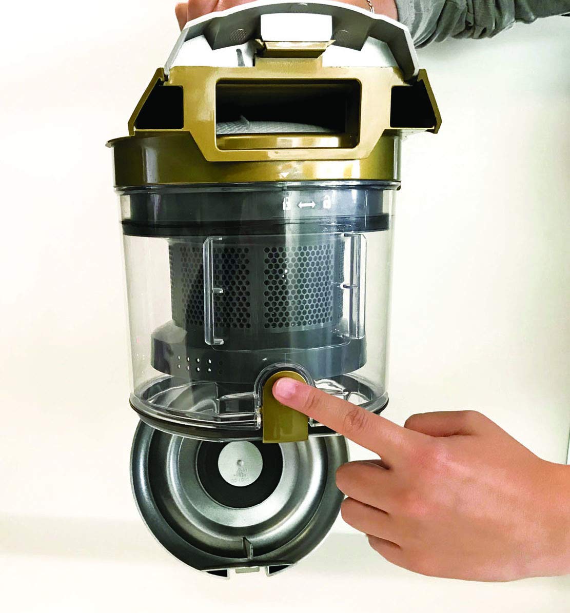 Koblenz PV-1800 Titanium II Bagless Canister Vacuum Cleaner - Powerful 1800W Suction, Lightweight & Quiet, Gold - Perfect for Hardwood Floors, Carpets & Pet Hair Cleaning